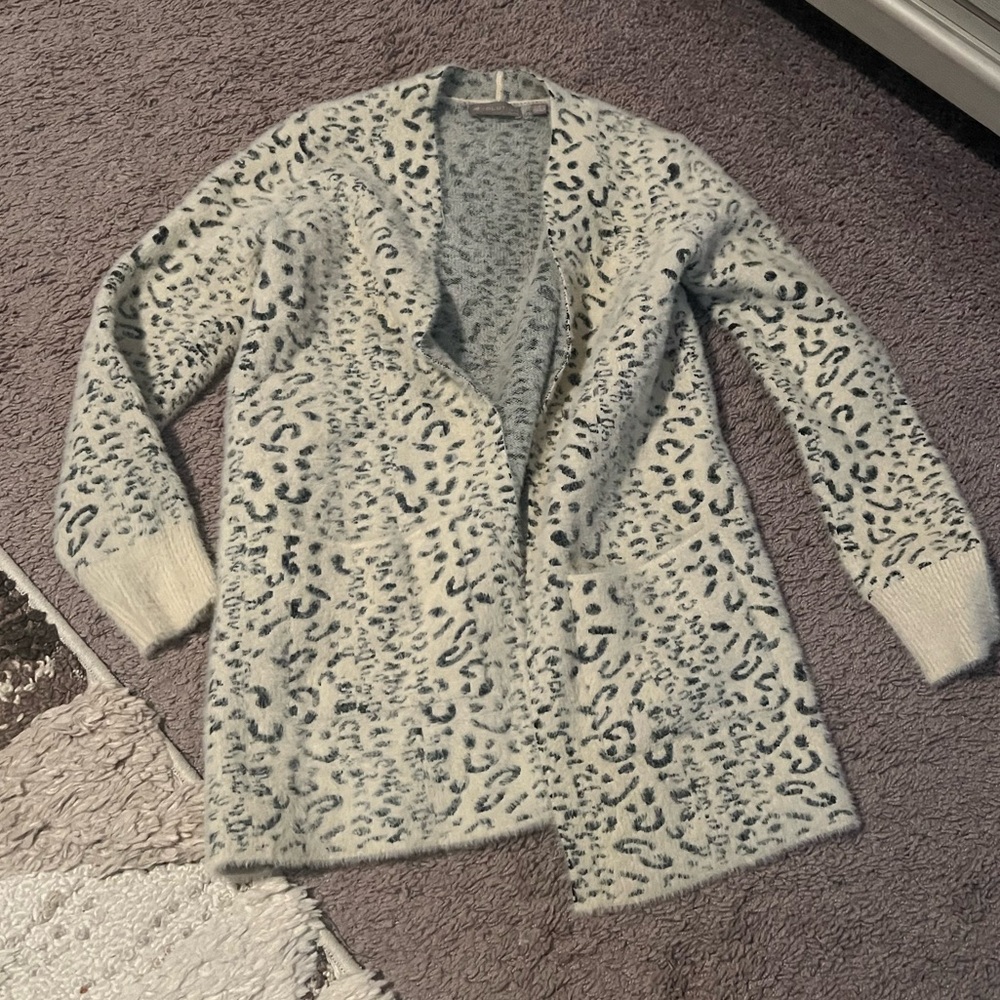 Leopard Print Open Front Cardigan